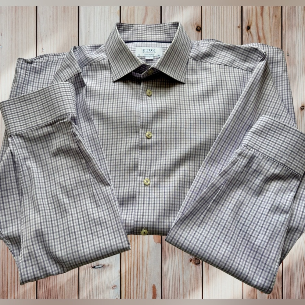 ETON / Men’s Contemporary Fit Long Sleeve Dress Shirt / Size 16 1/2